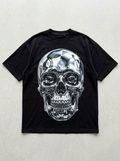 Chrome Skull oversized streetwear t-shirt - front