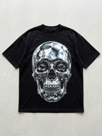 Chrome Skull oversized streetwear t-shirt - front