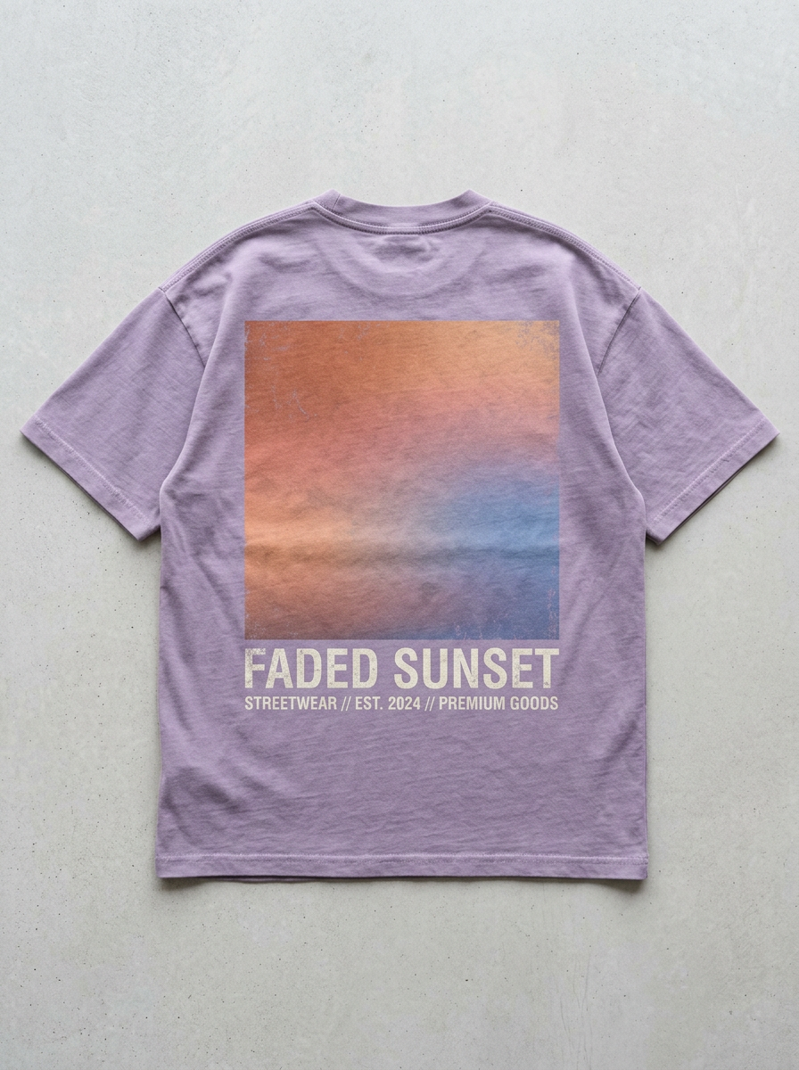 Faded Sunset oversized streetwear t-shirt - back