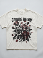 Grunge Bloom oversized streetwear t-shirt - front